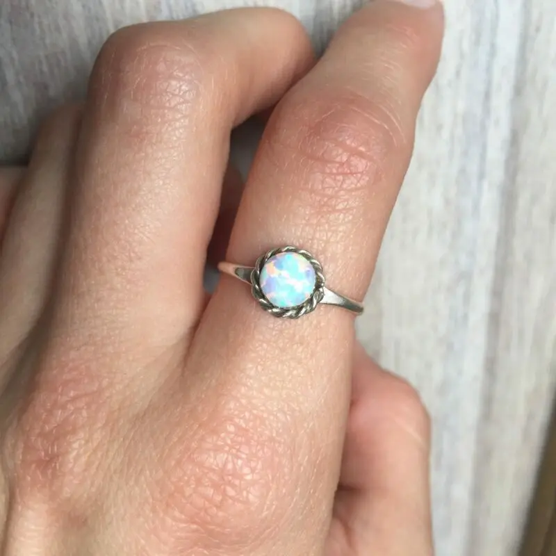 Модное серебряное кольцо с опалом для свадьбы помолвки Женские Ювелирные