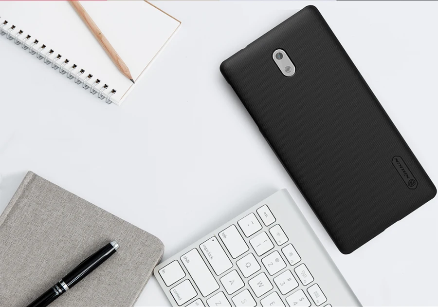 50 pcs NILLKIN Super Frosted Shield matte hard back cover+screen protector Mobile phone case For Nokia 3 |