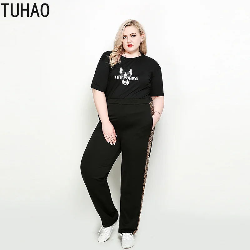 TUHAO размера плюс 7XL 6XL 5XL Женские черные брюки повседневные змеиная кожа пинт женские брюки для активного отдыха Большие размеры брюки весна лето RL