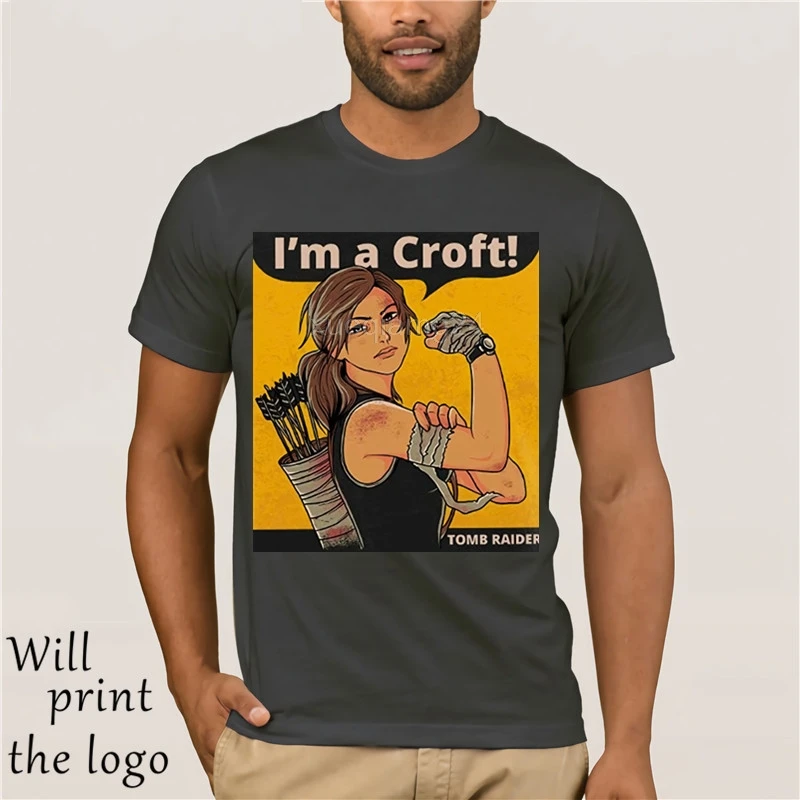 Im A Croft We Can Do It Tomb Raider Мужская футболка с коротким рукавом и принтом Повседневная