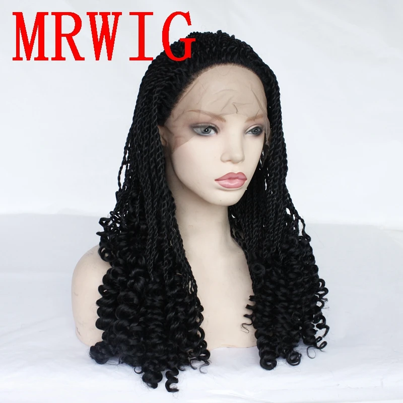 MRWIG 2x твист парик с косами 26in 250% плотность синтетический передний для женщин