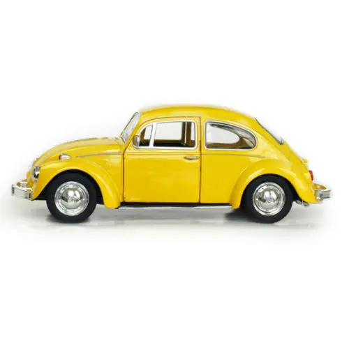 Модель автомобиля Volkswagen 1/32 литый под давлением желтая винтажная модель 1967 Beetle