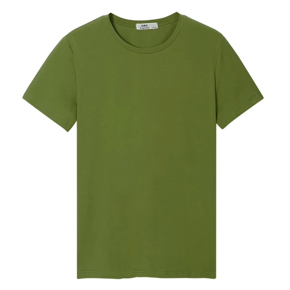 Green Enjeolon, новинка, футболка, мужская, летняя, o-образный вырез, тонкая, футболка s, мужская, футболка, повседневная, одноцветная, хлопок, футболка, топы, футболки, 3XL, T7288 - Цвет: Green
