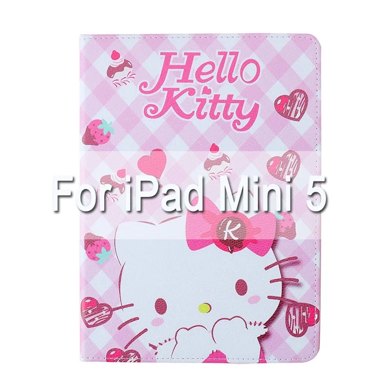 PK-MINI5 Роскошный ультра тонкий чехол-подставка hello kitty для ipad 2 3 4 air1 2, чехол с функцией автоматического сна и пробуждения, чехол для mini12345 для нового ipad 9,7 - Цвет: PK-MINI5