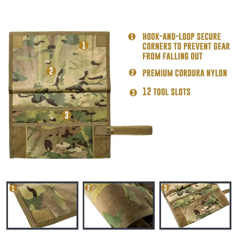OneTigris Tactical Roll-up Tool Pouch Organizer Tool Roll Bag Hand Tool and Stationary Holder for Rolling Up Your Tools