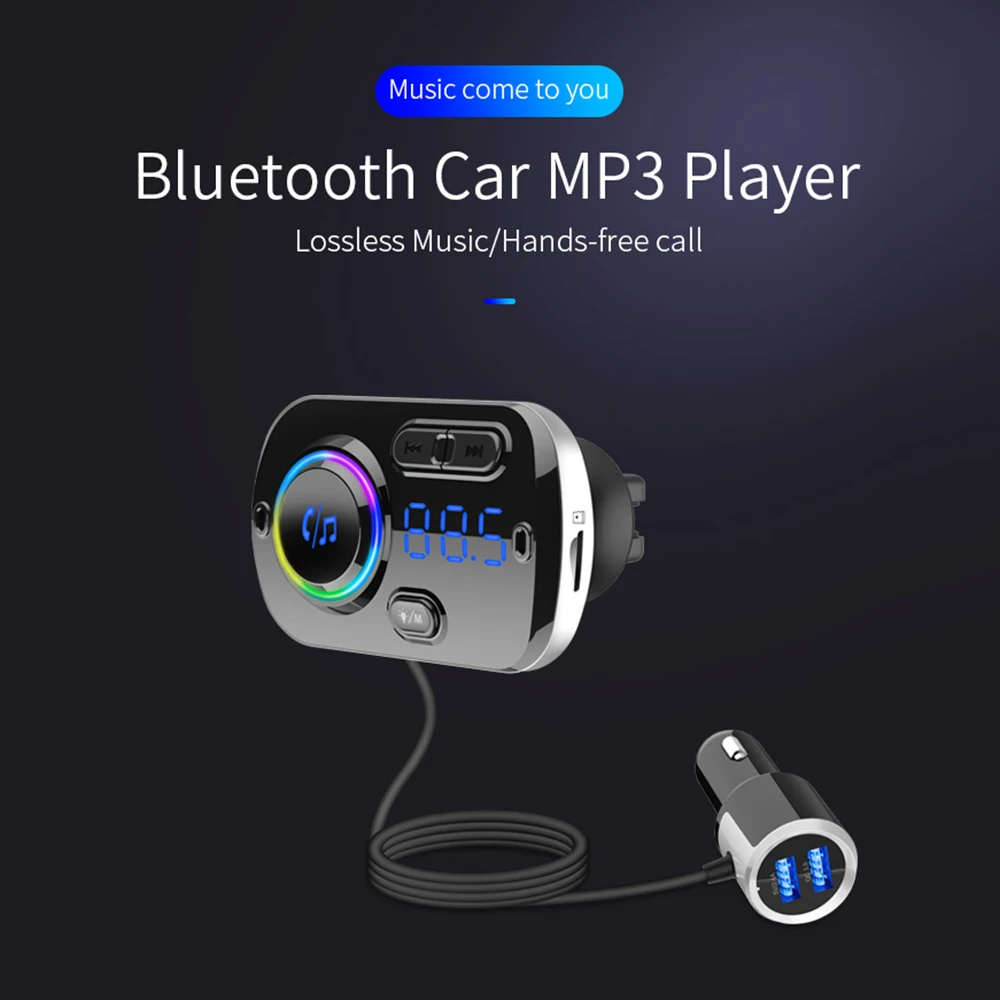 USB quick charge 3,0 Автомобильное зарядное устройство Bluetooth fm-передатчик MP3 плеер беспроводной fm-радио адаптер Поддержка 2 мобильного телефона