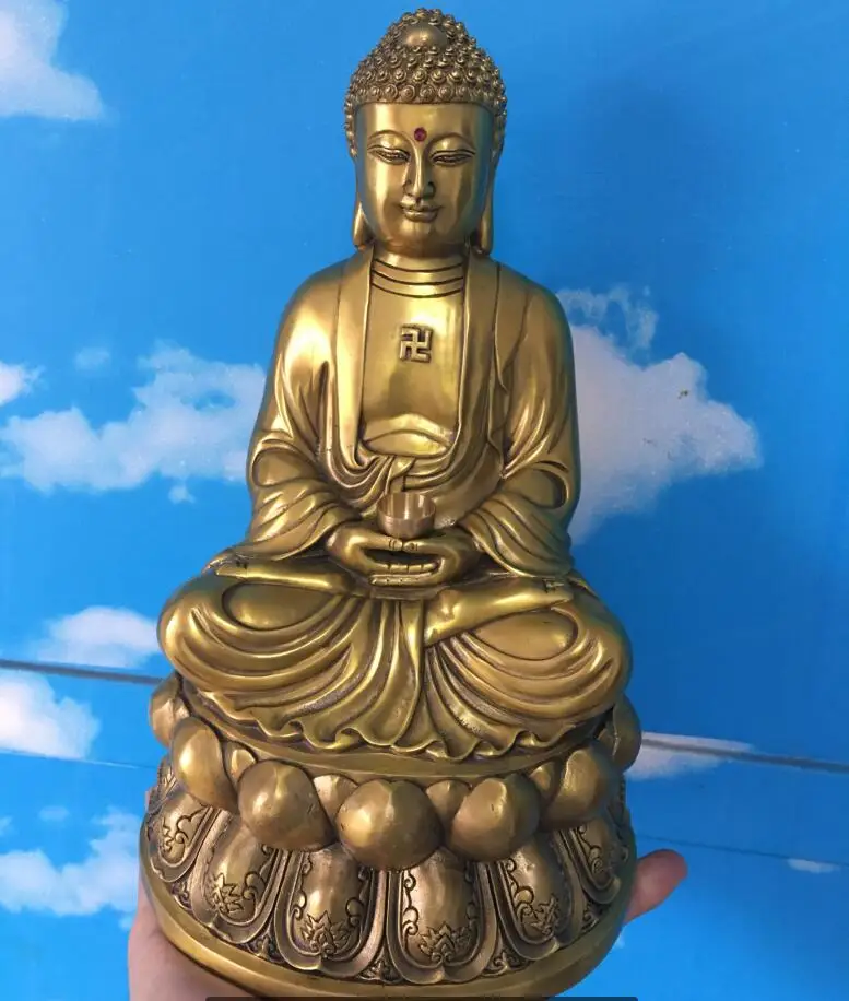 Бесплатная доставка большой хороший бронзовый медный Шакьямуни Гаутама