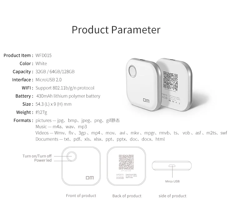 DM WFD015 32 Гб Беспроводные USB флэш-накопители wifi для iPhone/Android/PC Умная Ручка Накопитель Памяти Usb 64 ГБ 128 ГБ