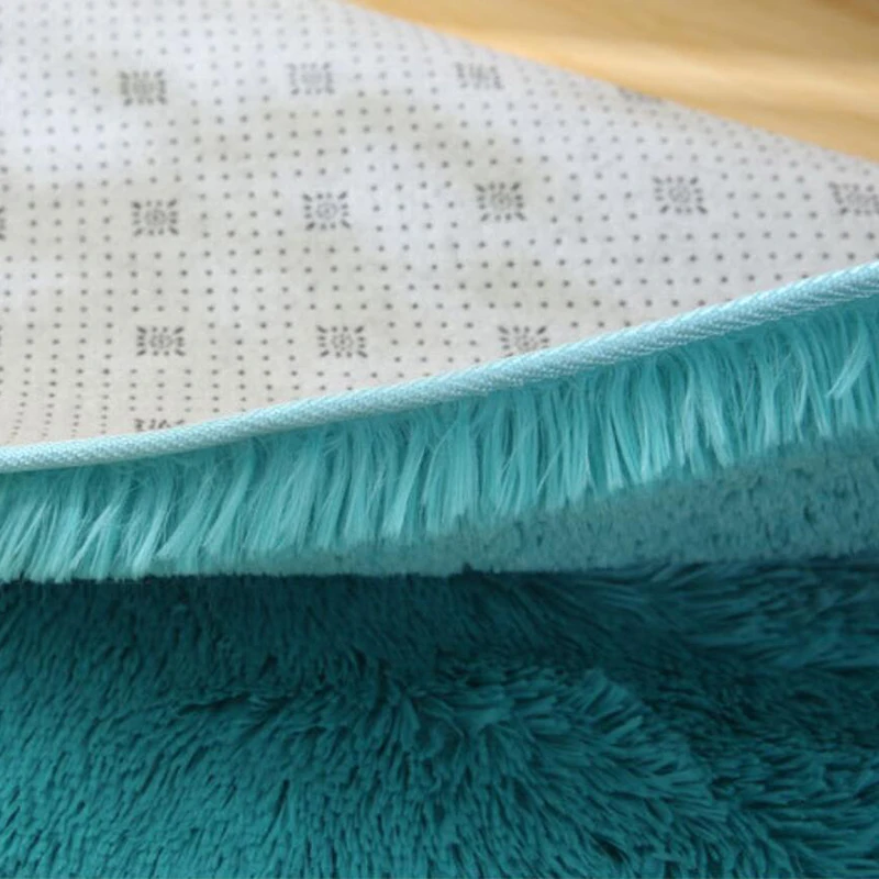 Супер мягкий Шелковый Синий без вкуса шерсть пушистый круглый коврик для дома