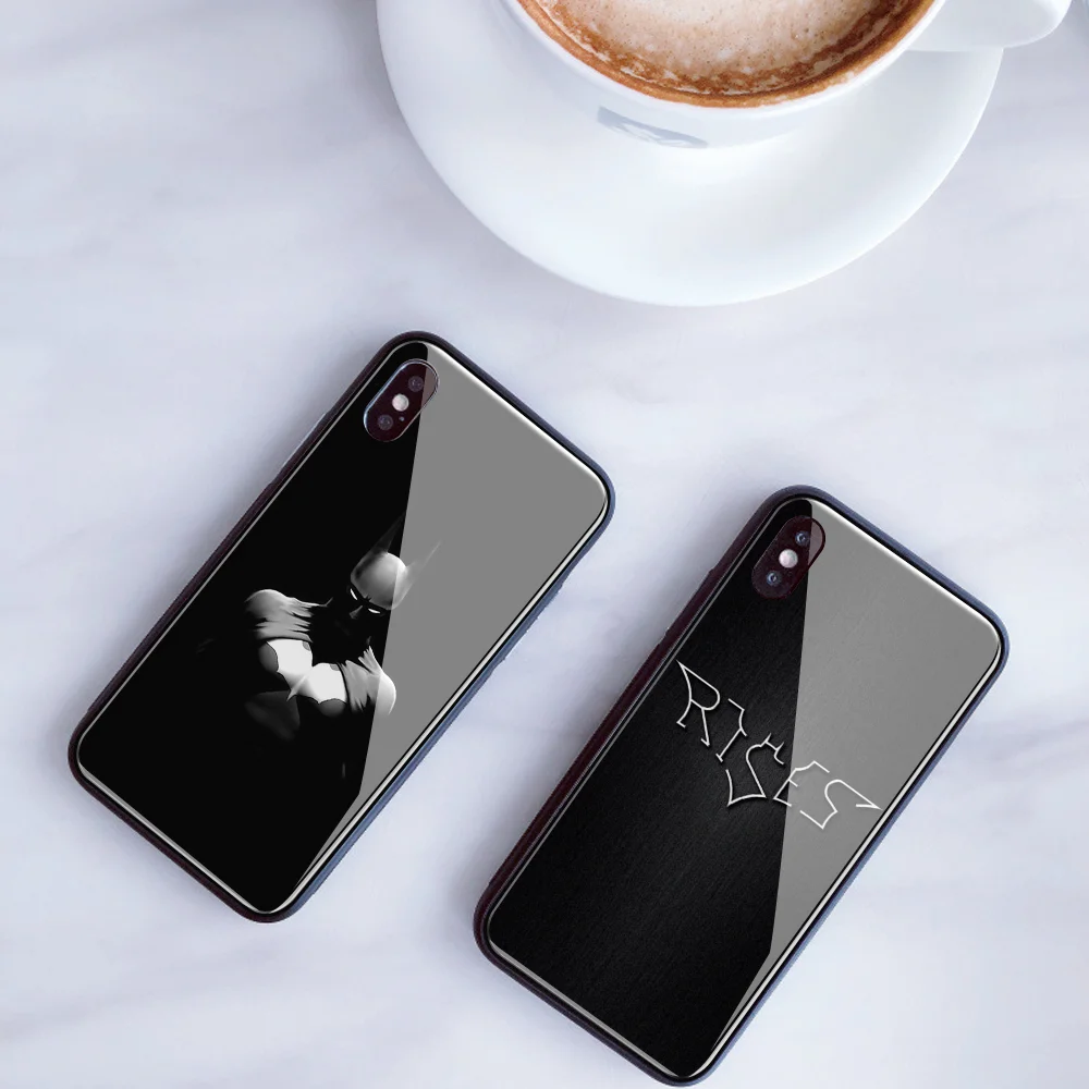 DIY заказной закаленное стекло Супермен телефон чехол для iPhone 7 8 6s 6 Plus X XR XS 11 Pro MAX Бэтмен человек паук чехол для телефона capa