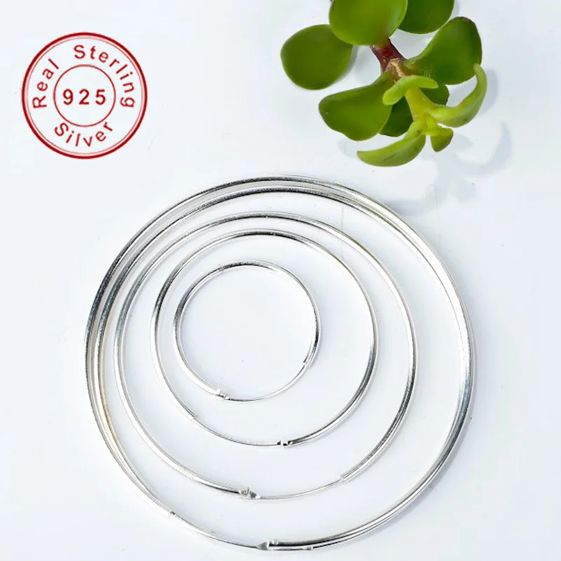 

2021 1 Pair Fashion Elegant Round Statement Hoop Earrings for Women/S925 Silver Hoop Earings Party Earring Women/Fashion Jewelry