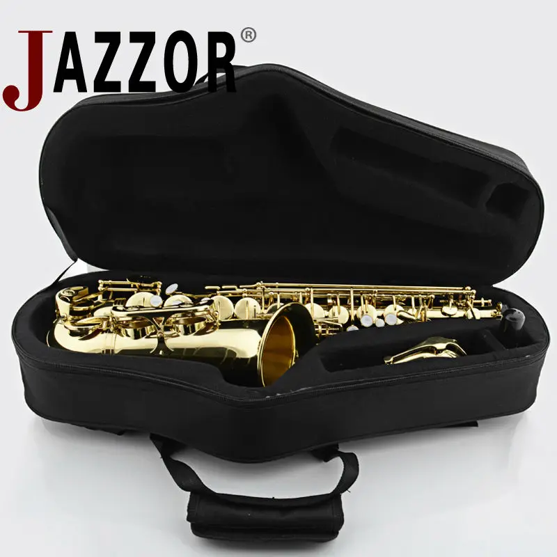 JAZZOR Профессиональный альт саксофон JBAS 200 E плоский золотой лак Латунные духовые