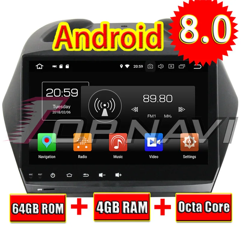 Topnavi Android 8 0 Автомагнитола плеер для hyundai IX35 2011 2012 2014 2013 2015 Авто Радио стерео 2 DIN gps
