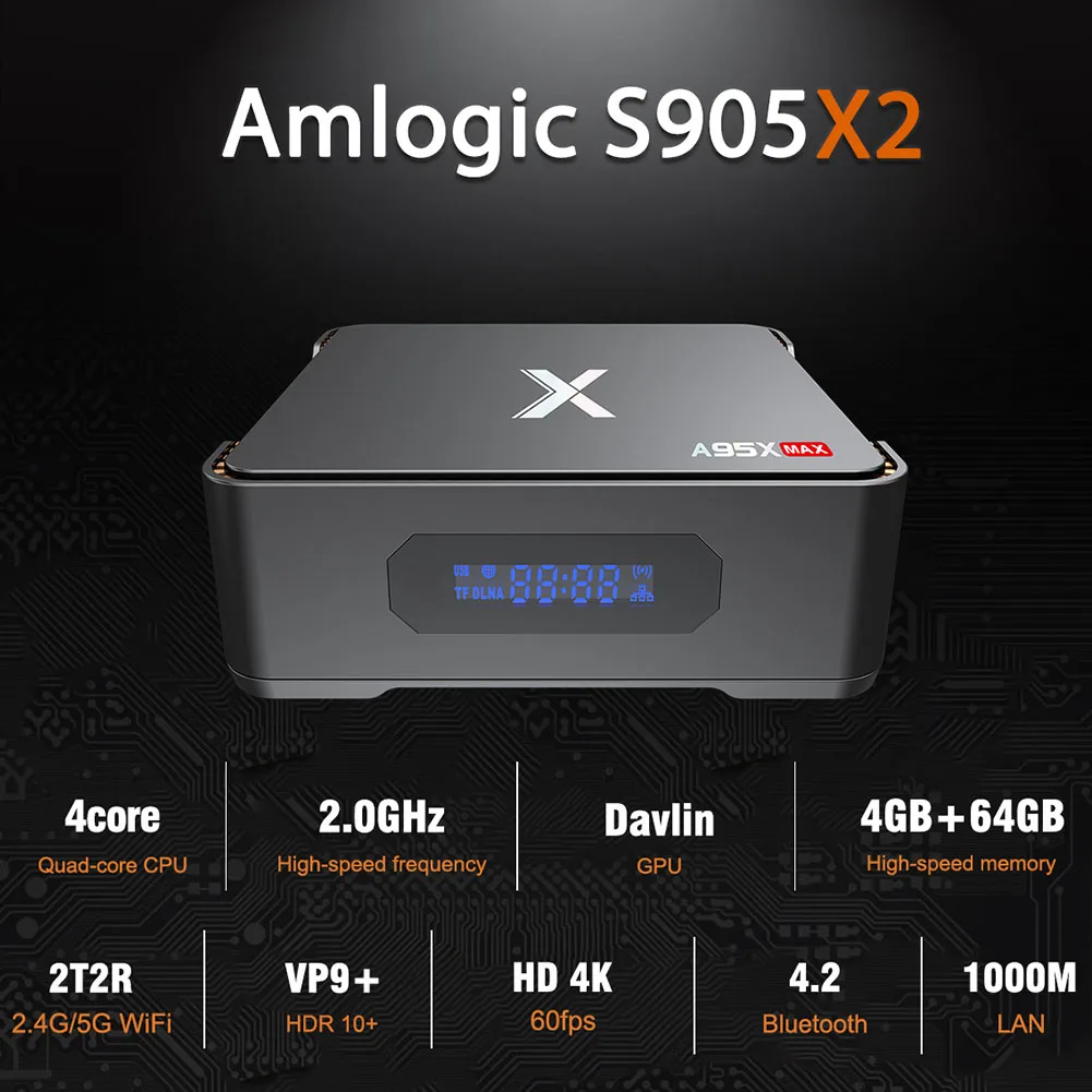 Дома Макс Крытый набор верхний переходник Amlogic с дистанционным Управление 4G + 64G