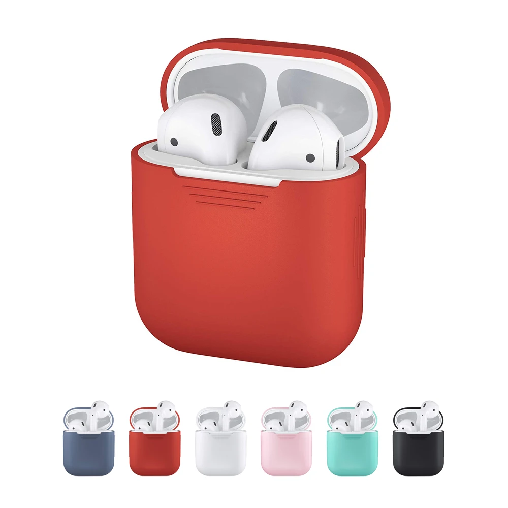 Мягкий силиконовый чехол для наушников AirPods с Bluetooth защитный Apple Air Pods зарядное