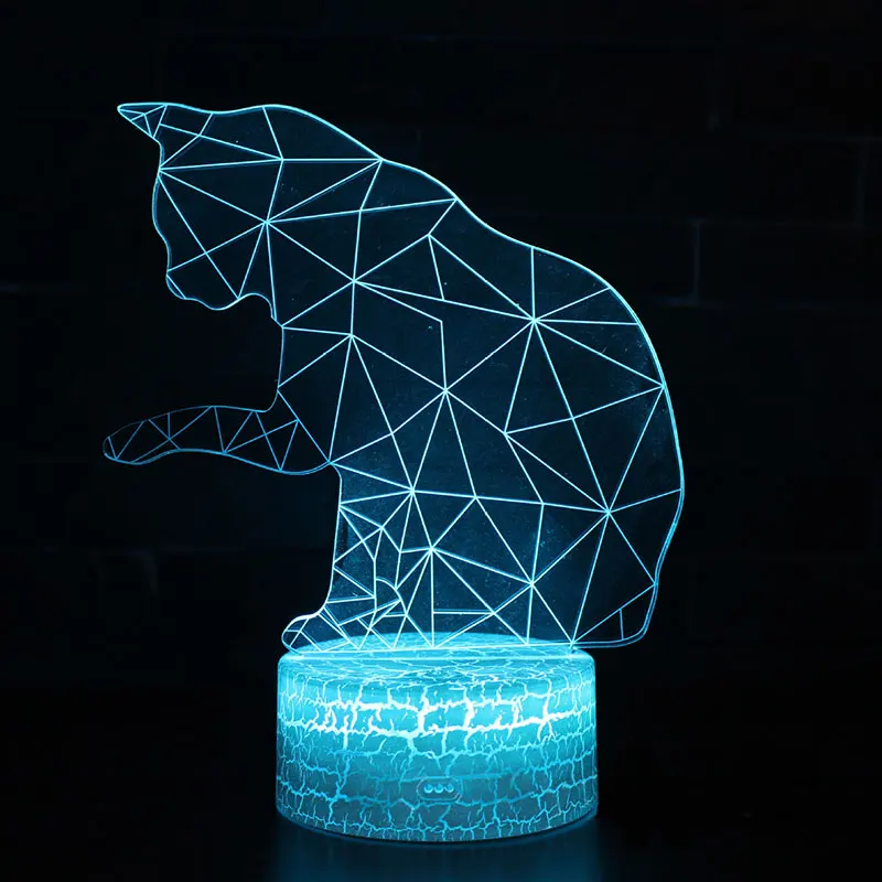 

Naughty cat theme 3D Lamp LED night light 7 Color Change Touch Mood Lamp Christmas present Dropshippping