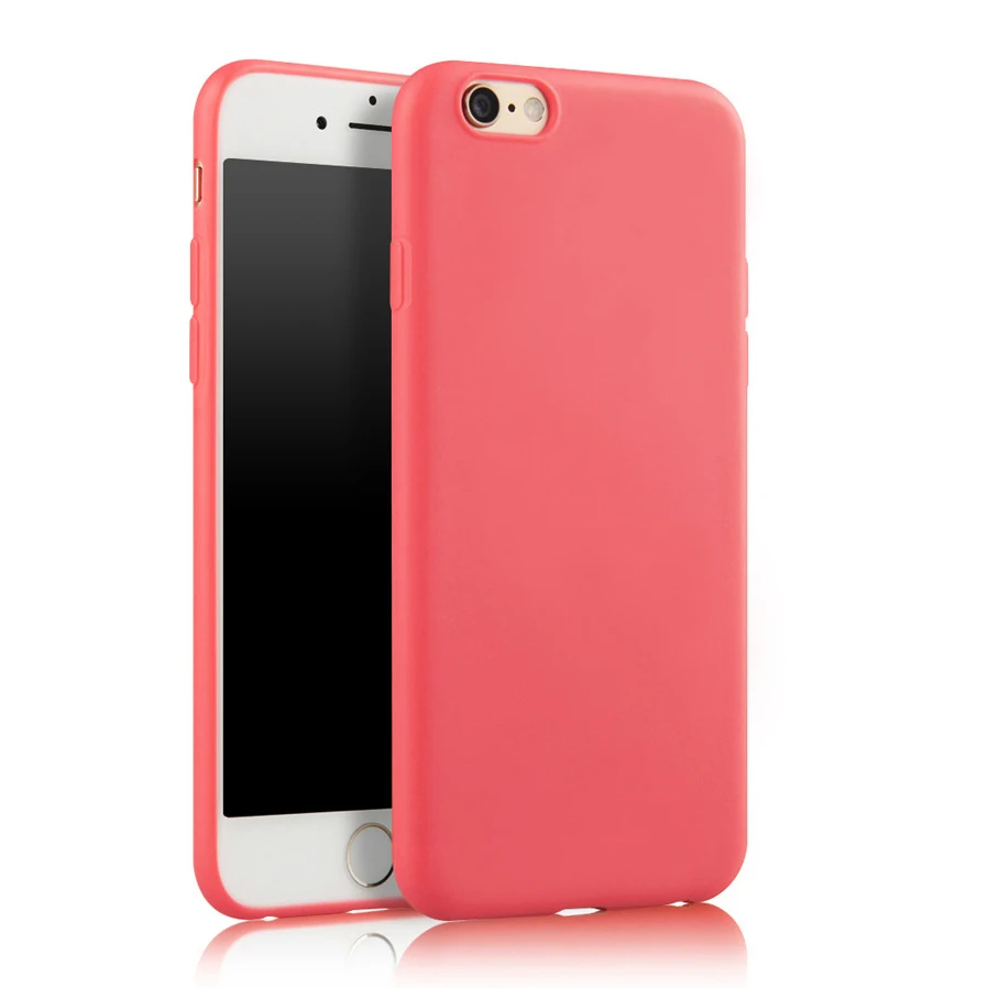 Cute Candy Colors Soft Phone Case For iPhone X 6 6S 7 8 Plus Anti-knock TPU Slim Matte Cover 5 5S SE 6Plus |