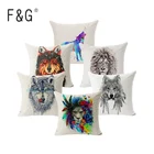 Скандинавский Рождественский чехол из натуральной хлопчатобумажной льняной подушки с леопардовым принтом волка гепарда домашняя декоративная наволочка с блестками