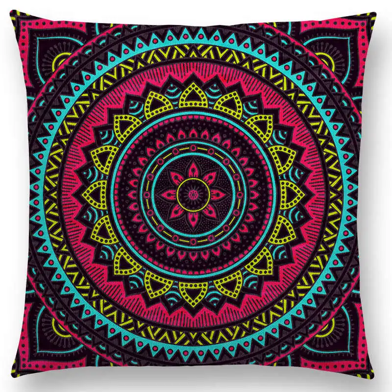 Хиппи Мандала в богемном стиле радуги с цветочным рисунком Диван Подушка Чехол