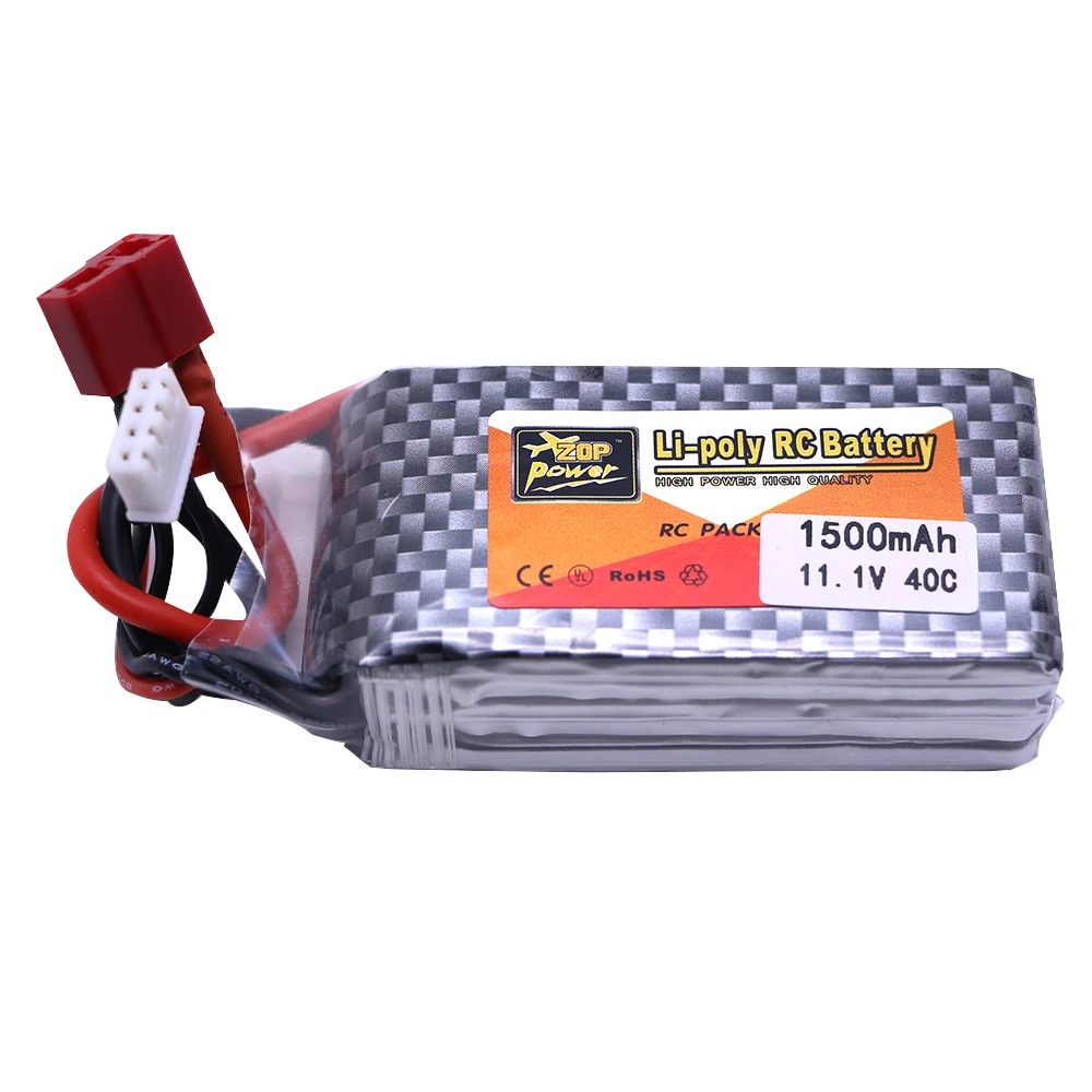 Оптовая продажа Оригинальных ZOP Power LiPo Батарея 11 1 В 1500 мАч 3 S 40C MAX 60C T штекер для RC