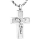 JJ12230 Крест Иисуса Христа из нержавеющий стали памятный ожерелье для праха-религия Keepsake урна для кремации; бижутерия для женщин и мужчин