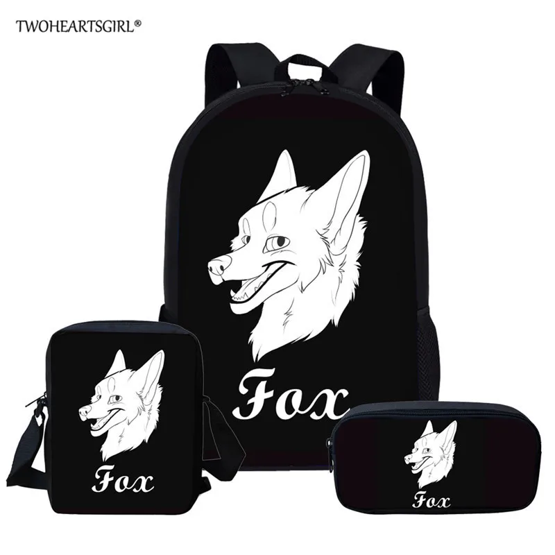 Школьные ранцы twoheart sgirl с принтом лисы Foxy для подростков детские модные сумки