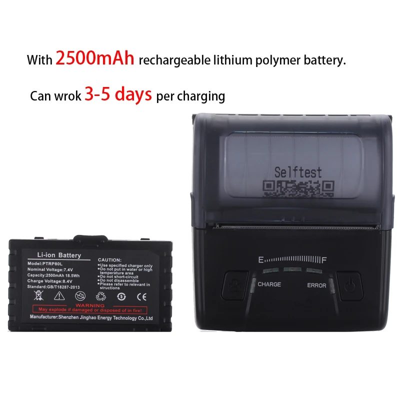 80mm wifi thermal mini receipt printer impressora bluetooth android ios portable ticket printing machine with 2500mAh battery|receipt printer|printer