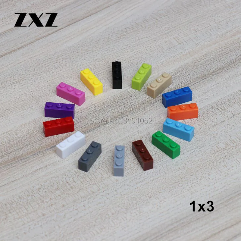 Оптовая цена толстый кирпич 1X3 Точки Строительные блоки пластиковые игрушки