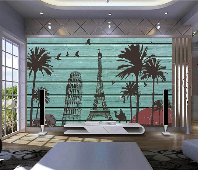 

The custom 3D murals,Retro European style wooden papel de parede,hotel coffee shop living room sofa TV wall bedroom 3d wallpaper