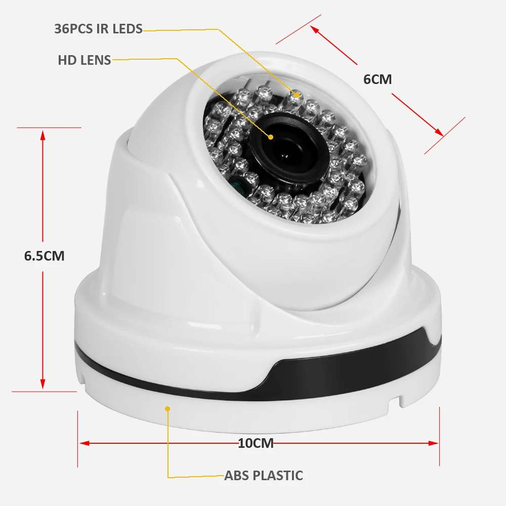 Камера видеонаблюдения AZISHN AHD 1080P 2 МП 1920*1080 HD датчик Sony IMX323 36 инфракрасных