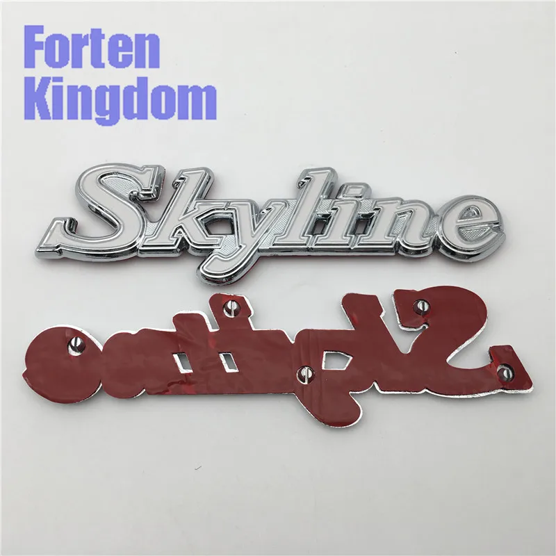 Течениедесяти Kindom 2 шт. подходит C210 Skyline с аппликацией «сердце» белого цвета; Цвет Серебристый, АБС-пластик, автомобильный наклейка на багажник табличка 3D наклейки с буквами значок задней двери
