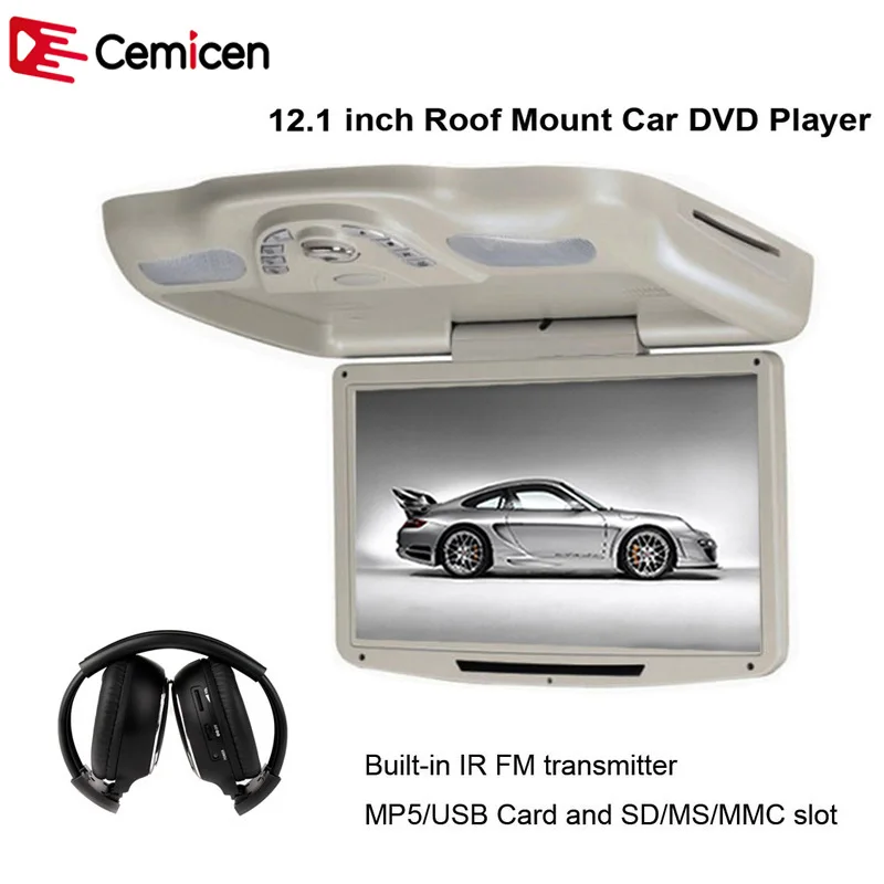 Cemicen 12 1 дюймовый автомобильный Выкидной TFT LCD 128*800 монитор крепление DVD плеер с