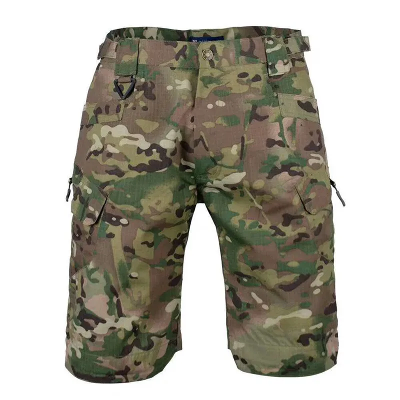 Beste NIEUWE Mannen Tactische Shorts Zomer Camouflage Stad Stedelijke Beveiliging Cargo Shorts Mannelijke Rip-Stop Multi-Pockets Military Army Shorts-E