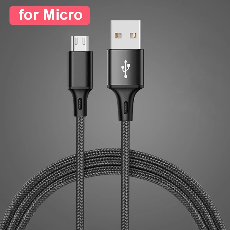 Micro-Black Зарядный кабель для передачи данных для iPhone X 10 XS MAX XR 8 7 6 s 6S 5 5S SE type C Micro USB Android зарядный провод короткий длинный 1 м 2 м 3 м - Цвет: Micro-Black