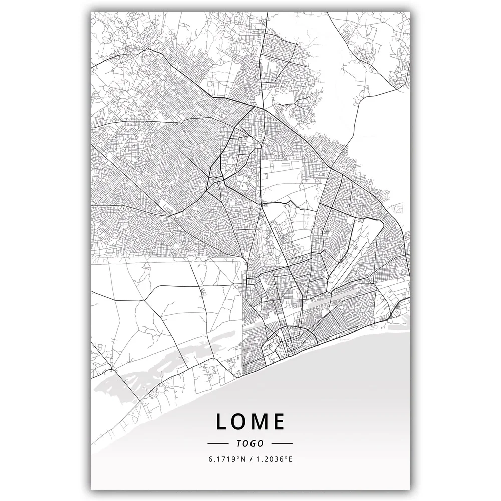 

Lome Togo Map Poster