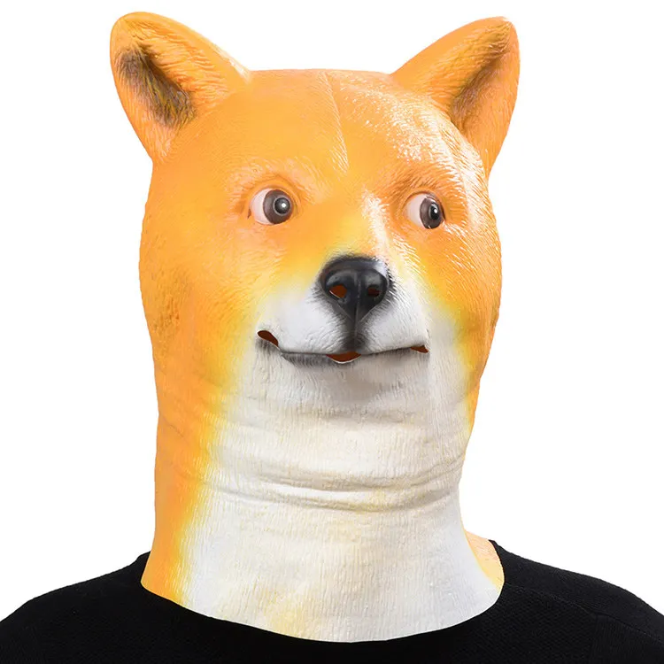 God is annoying dogs Красивая латексная маска с головой животного из мультфильма; маскарадный костюм на Хэллоуин; маскарадный костюм для вечеринки; маскарадный костюм - Цвет: God is annoying dogs