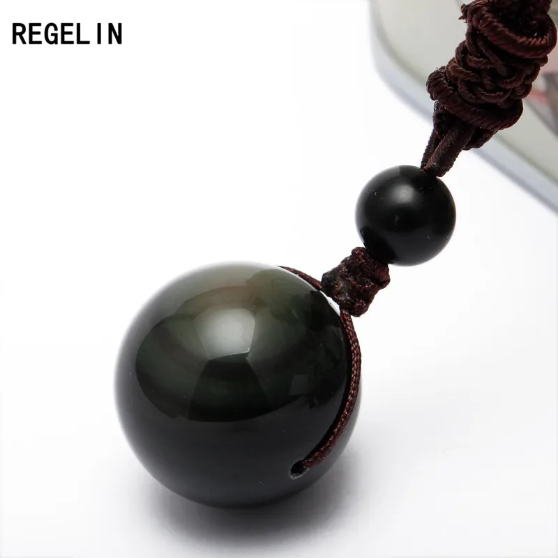 REGELIN натуральное женское ожерелье 14 мм/16 мм/18 мм/20 мм обсидиановый кулон из бисера