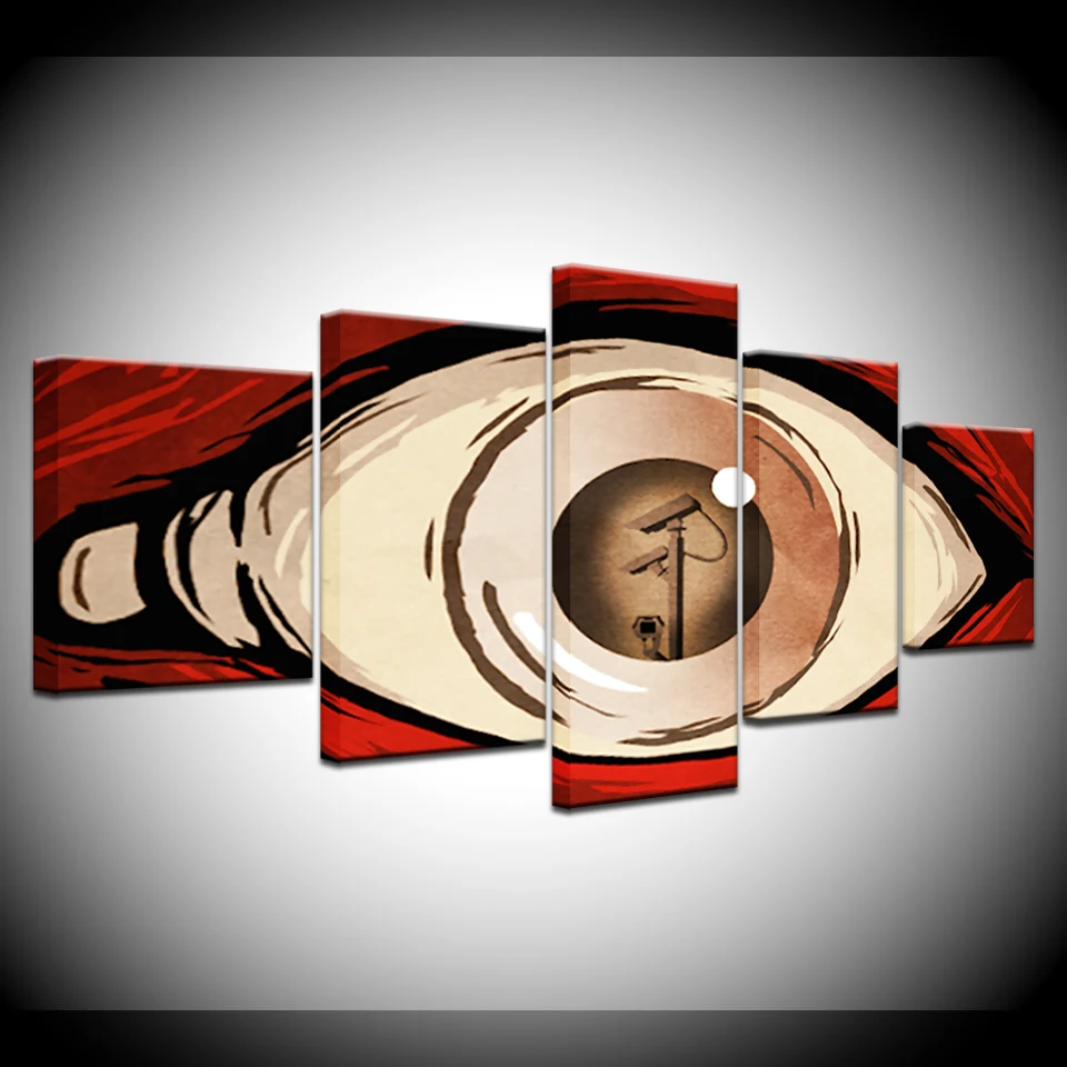 

Printed Cuadros Modular Framework 5 Panel Eye Canvas Art Posters Painting Wall Pictures For Living Room Home Decoration