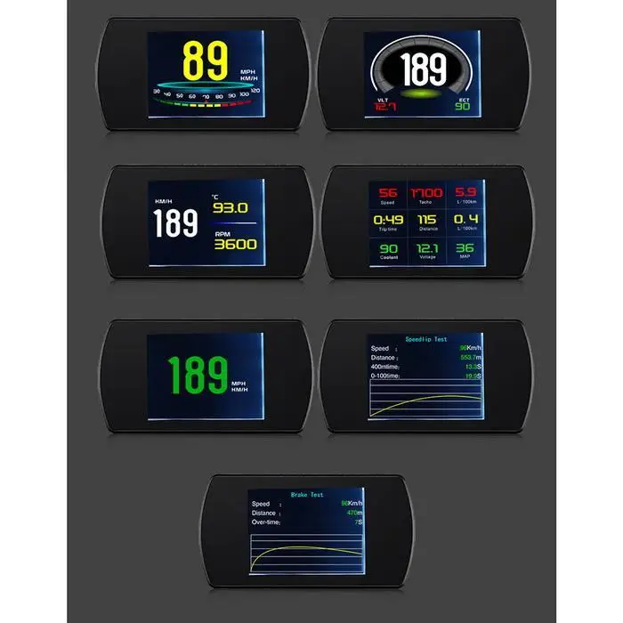 P12 4,3 дюймовый ЖК-дисплей для автомобиля, дисплей HUD OBD 2, бортовой компьютер, многофункциональный дисплей hud, автомобильная электроника, спидометр для автомобиля