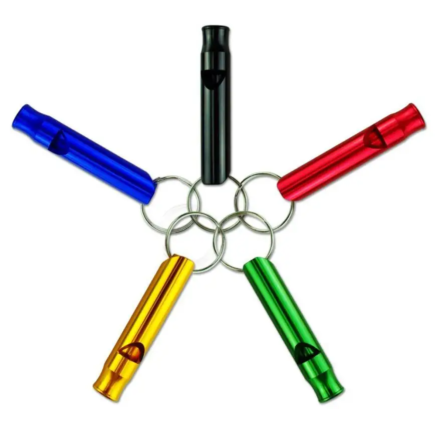 10 шт./лот мини брелок из алюминиевого сплава в виде свистка для улицы экстренного