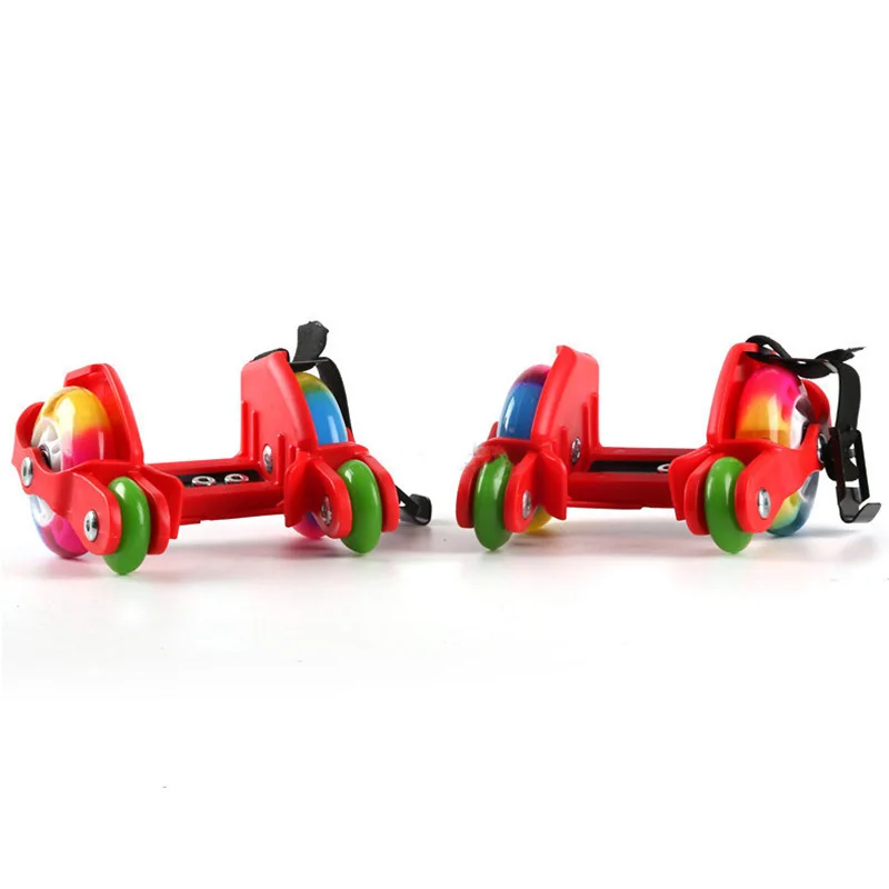 4 wheel red Для взрослых детей светодиодный мигающий роликовые коньки обувь с горячим колесом спортивные пятки коньки роликовые туфли роликовые коньки - Цвет: 4 wheel red