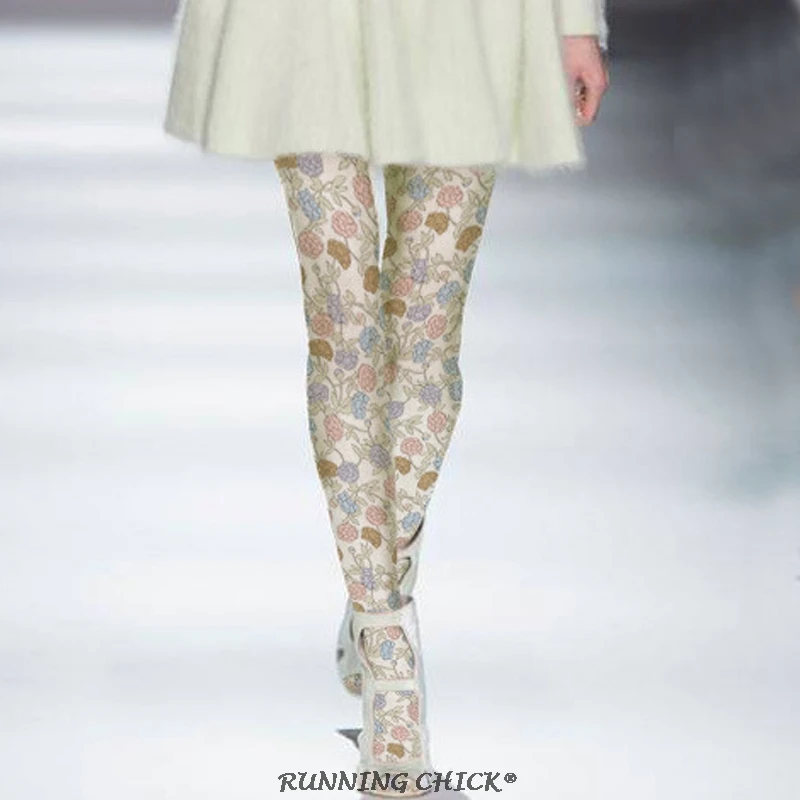 

Flower Printing Pantyhose New Base