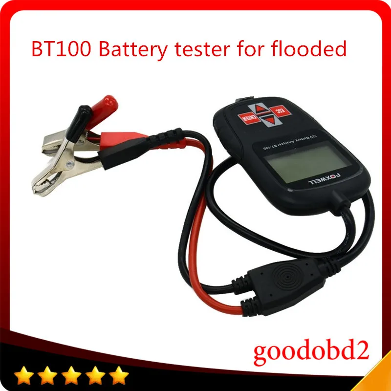 Тестер автомобильного аккумулятора FOXWELL BT100 12 В для утопленных AGM GEL Original BT 100 вольт