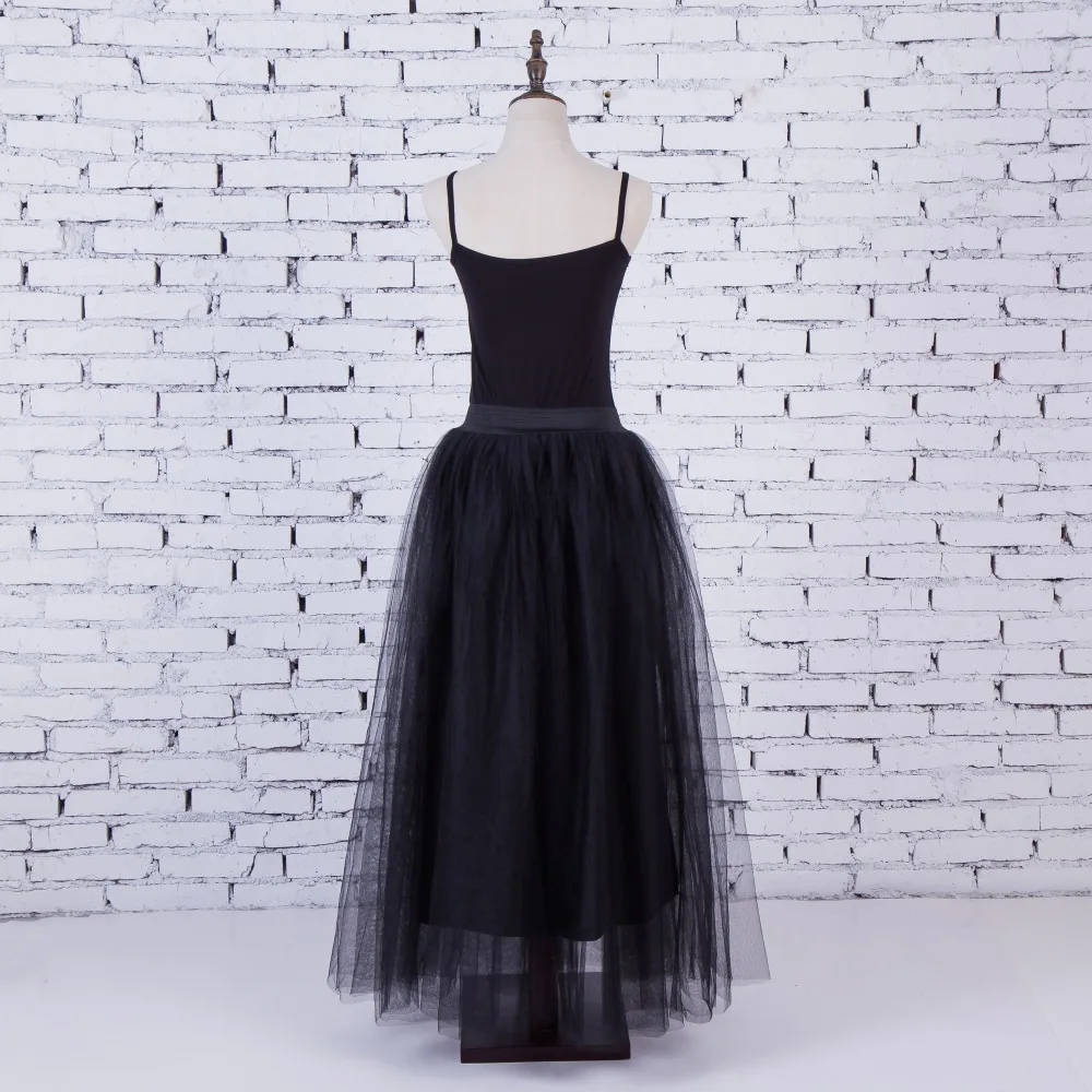 FOLOBE женские 1950 черные винтажные Пышные юбки пачки макси длинные фатиновые для