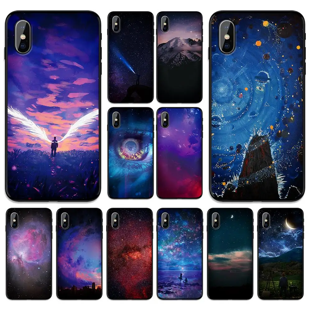 Блестящие Звездные глаза масляного художника мягкая термополиуретановая крышка