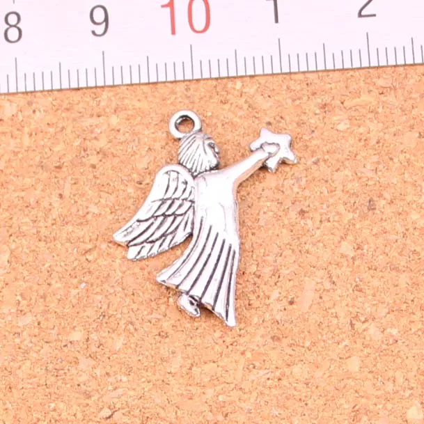 100 шт. античные посеребренные Подвески guardian angel star Diy ювелирные изделия ручной