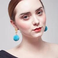 2020 fashion jewelry fabric ball earrings for woman in stud earrings post earrings round bar punk girl earrings wholesale