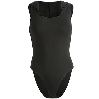 Black Bodysuit Rapwriter, сексуальные боди с открытой спиной, одноцветные, со звездами, с перекрестной повязкой, с капюшоном, женские,, весенние, упругие, без рукавов, боди с открытой промежностью - Цвет: Black Bodysuit