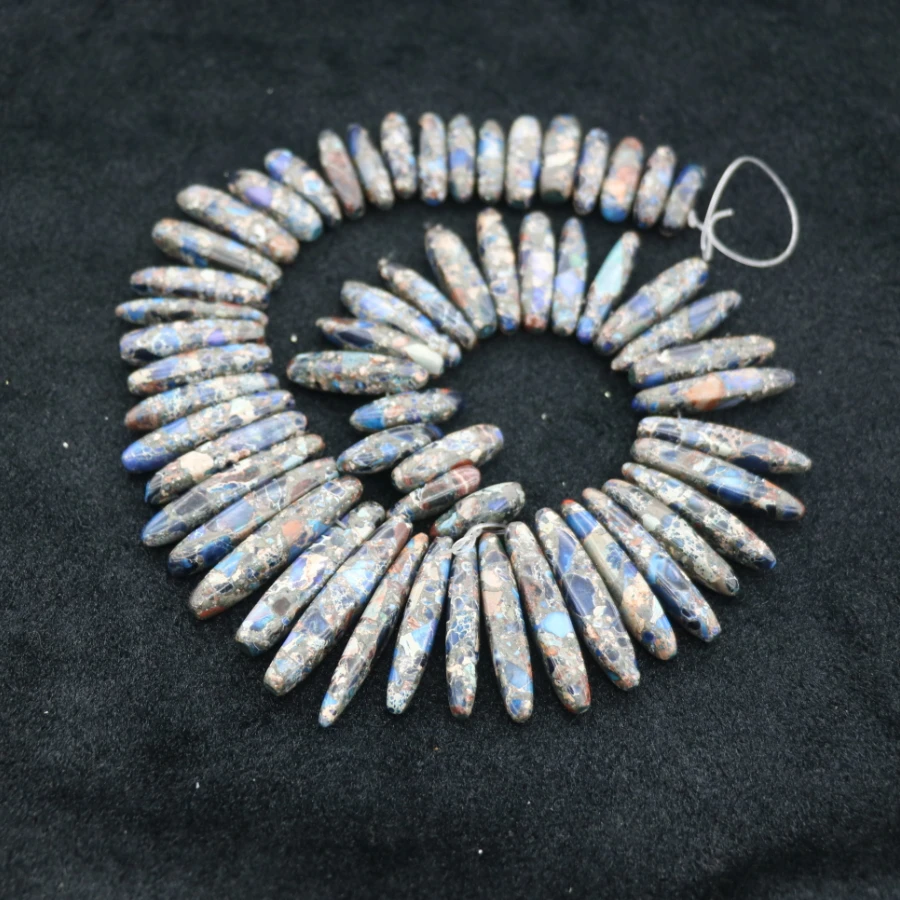 Новый красивый синий камень ожерелье точка Кулон Бусы Топ просверленные женские