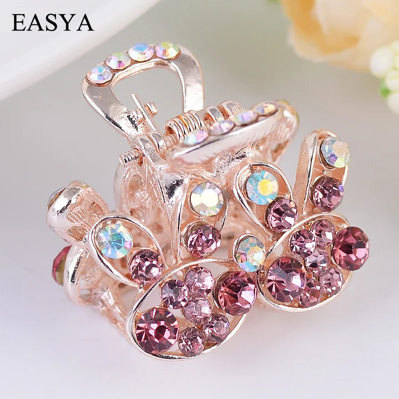 EASYA милый Хрустальный кролик заколки для волос розовый фиолетовый синий
